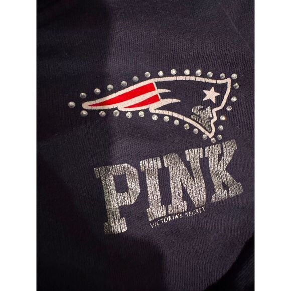 VS pink xNFl new england patriots zip up hooded sweatshirt- hoodie bling patrio - Picture 2 of 5